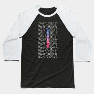 Nineties Music Rocks Repeated Text Baseball T-Shirt